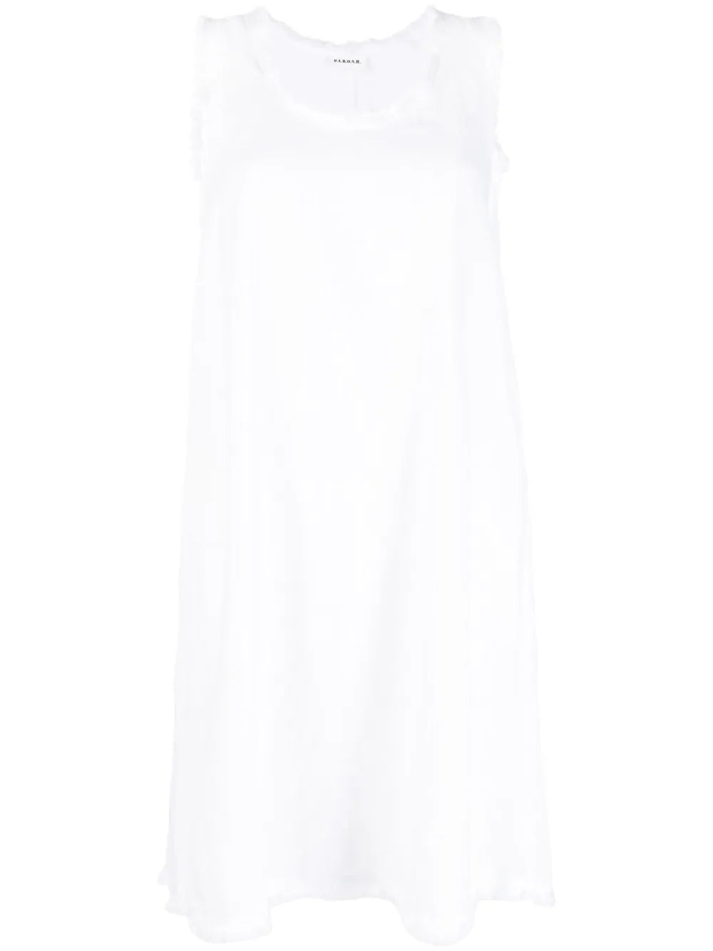 Frayed-Trim Linen Dress