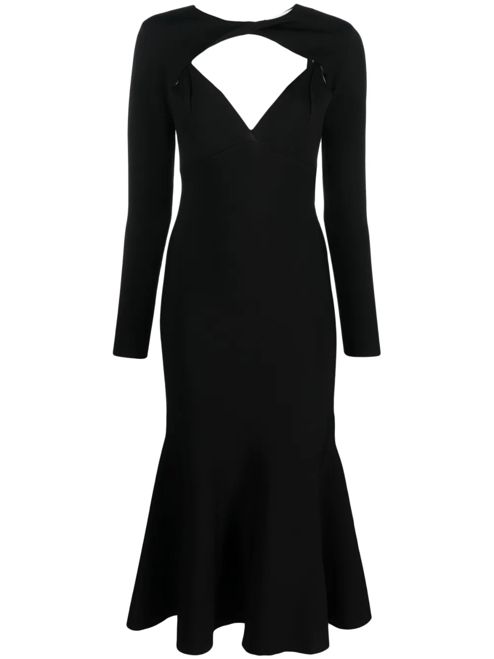 Detachable-Sleeves Midi Dress
