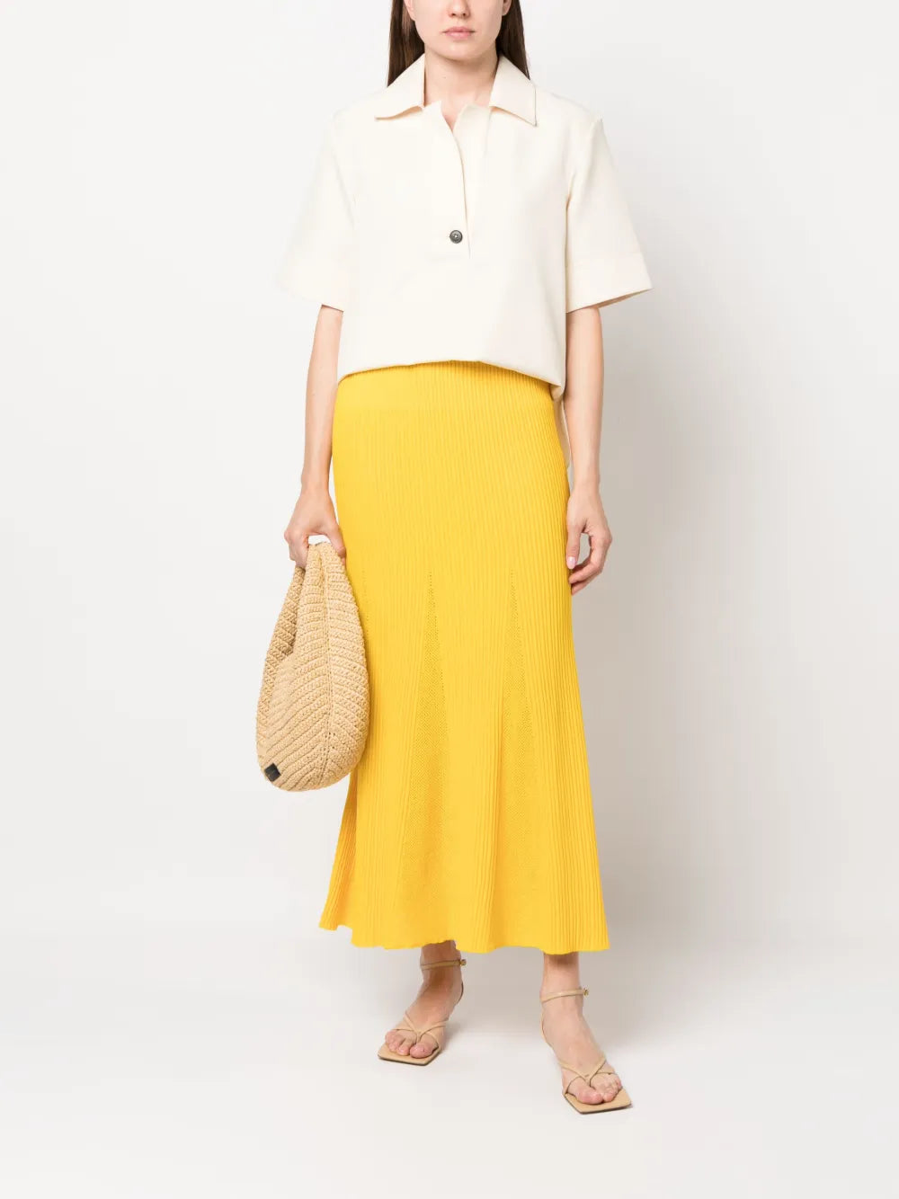 High-Waisted Wool Skirt