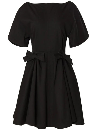 Bow-Detail V-Back Dress