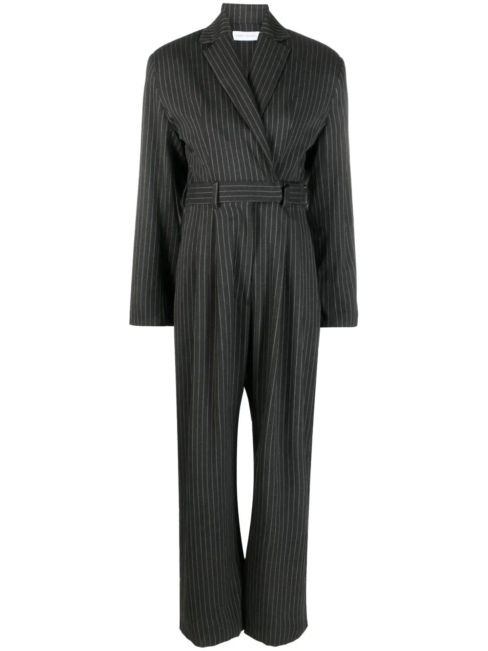 Pinstripe-Print Wool Jumpsuit