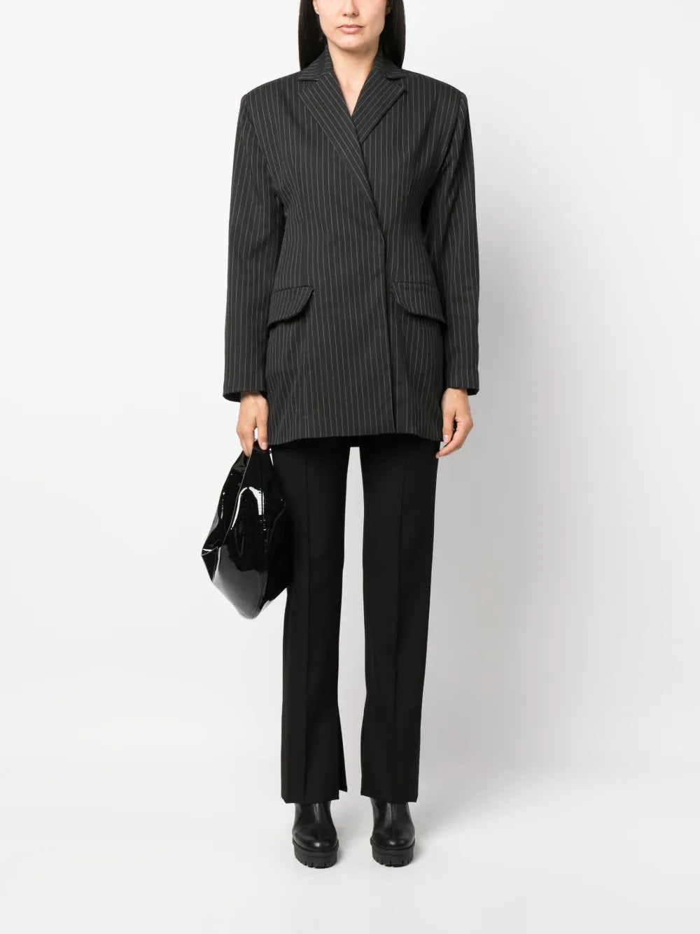 Pinstripe-Print Wool Blazer