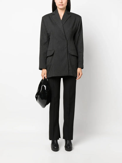Pinstripe-Print Wool Blazer
