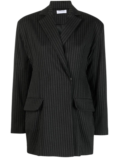 Pinstripe-Print Wool Blazer