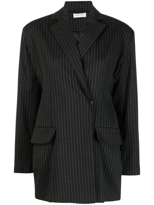 Pinstripe-Print Wool Blazer