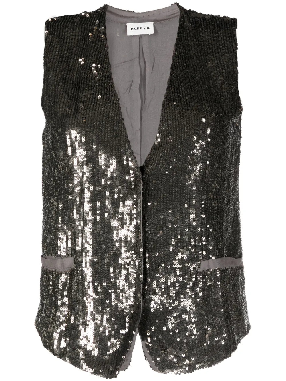 V-Neck Sequined Vest