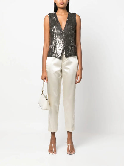 V-Neck Sequined Vest
