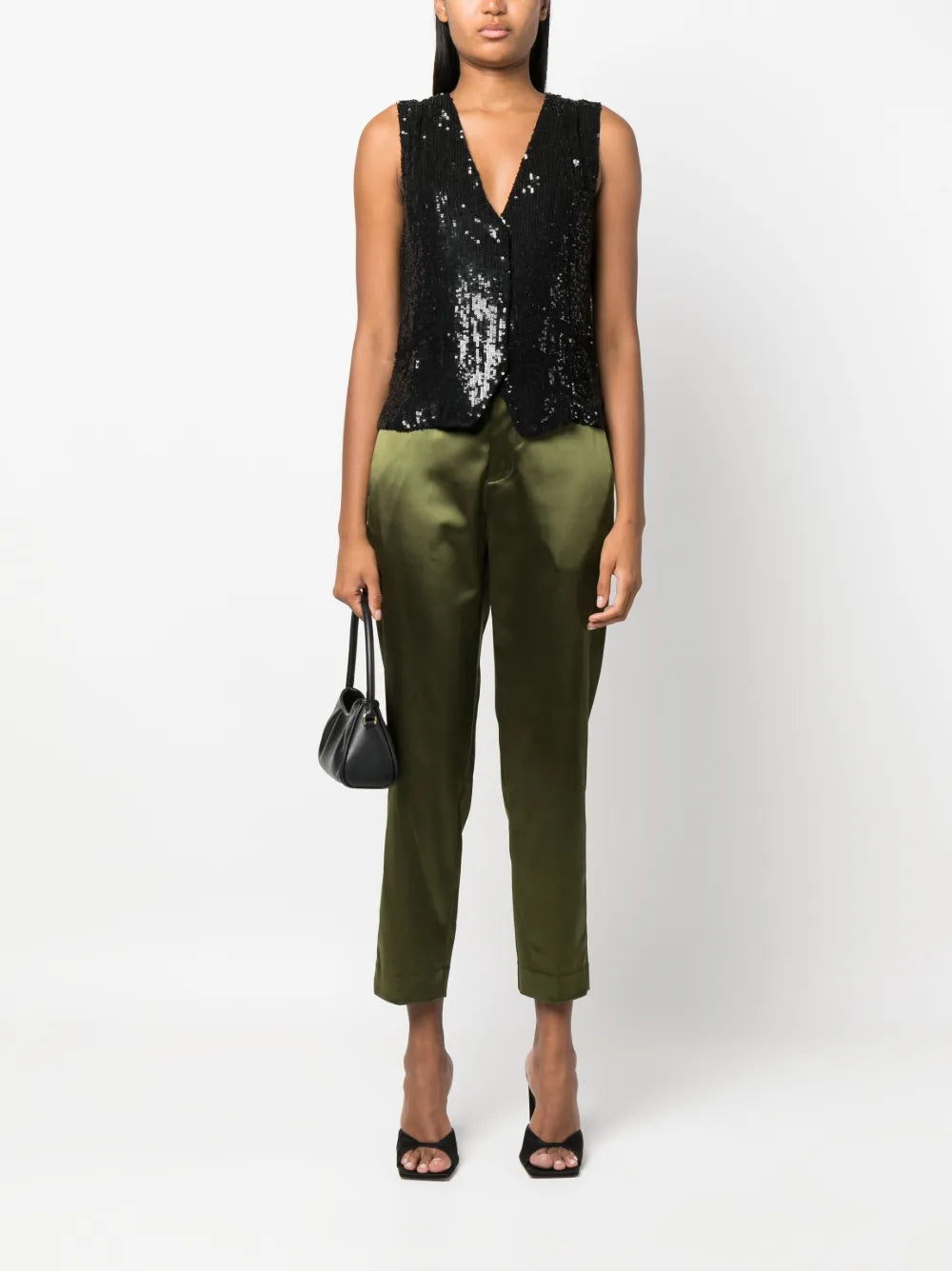 V-Neck Sequined Vest