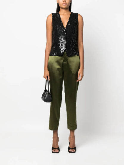 V-Neck Sequined Vest