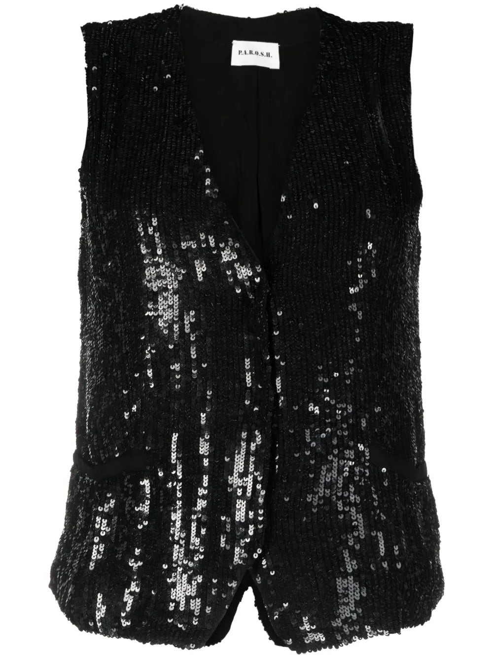 V-Neck Sequined Vest