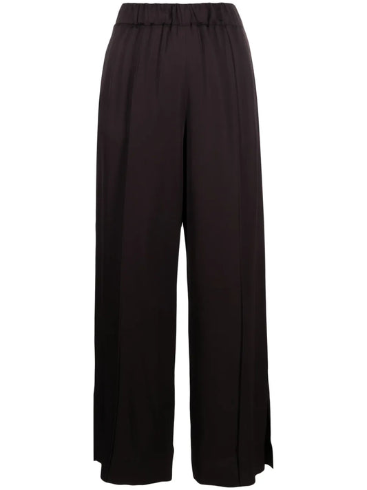Wide-Leg Elasticated-Waistband Trousers