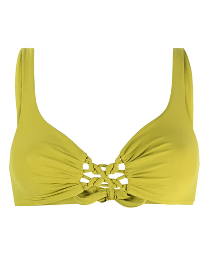 Woven-Detailed Bikini Top