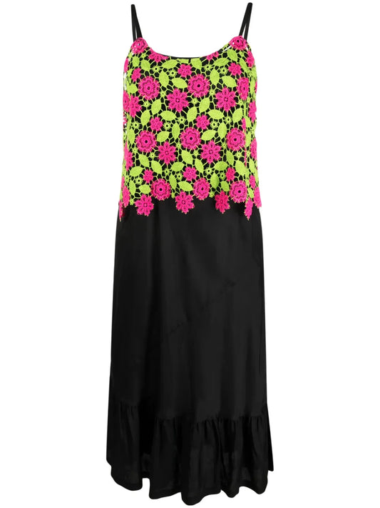 Floral-Lace Midi Dress