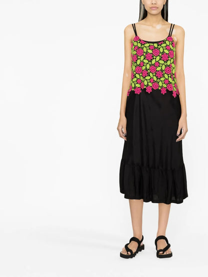 Floral-Lace Midi Dress