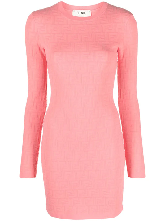 Monogram-Pattern Mini Dress