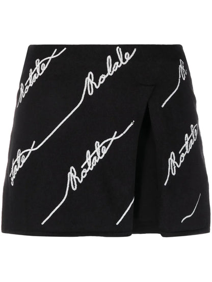 Logo-Embellished Knitted Miniskirt