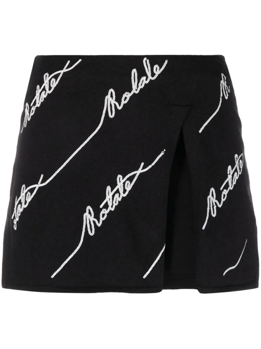 Logo-Embellished Knitted Miniskirt