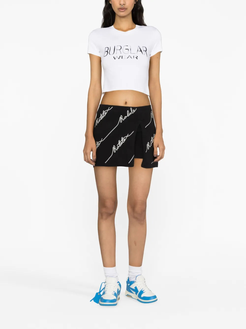 Logo-Embellished Knitted Miniskirt