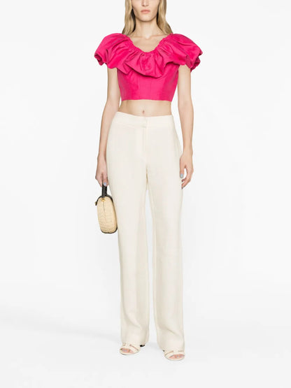 Florence Ruffled Crop Top