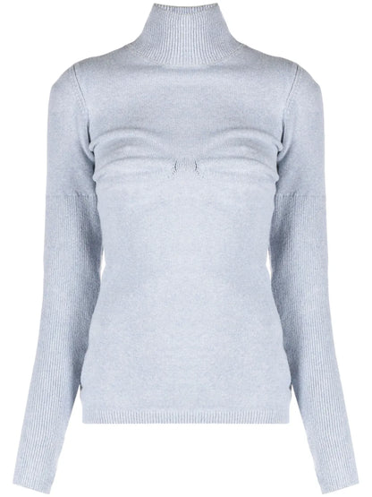 High-Neck Ribbed-Knit Jumper