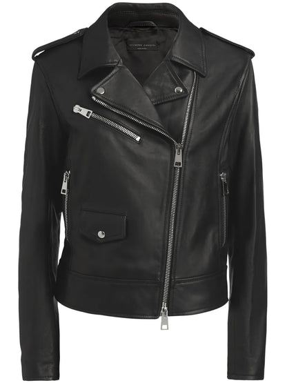 Amelia Notched-Lapels Biker Jacket