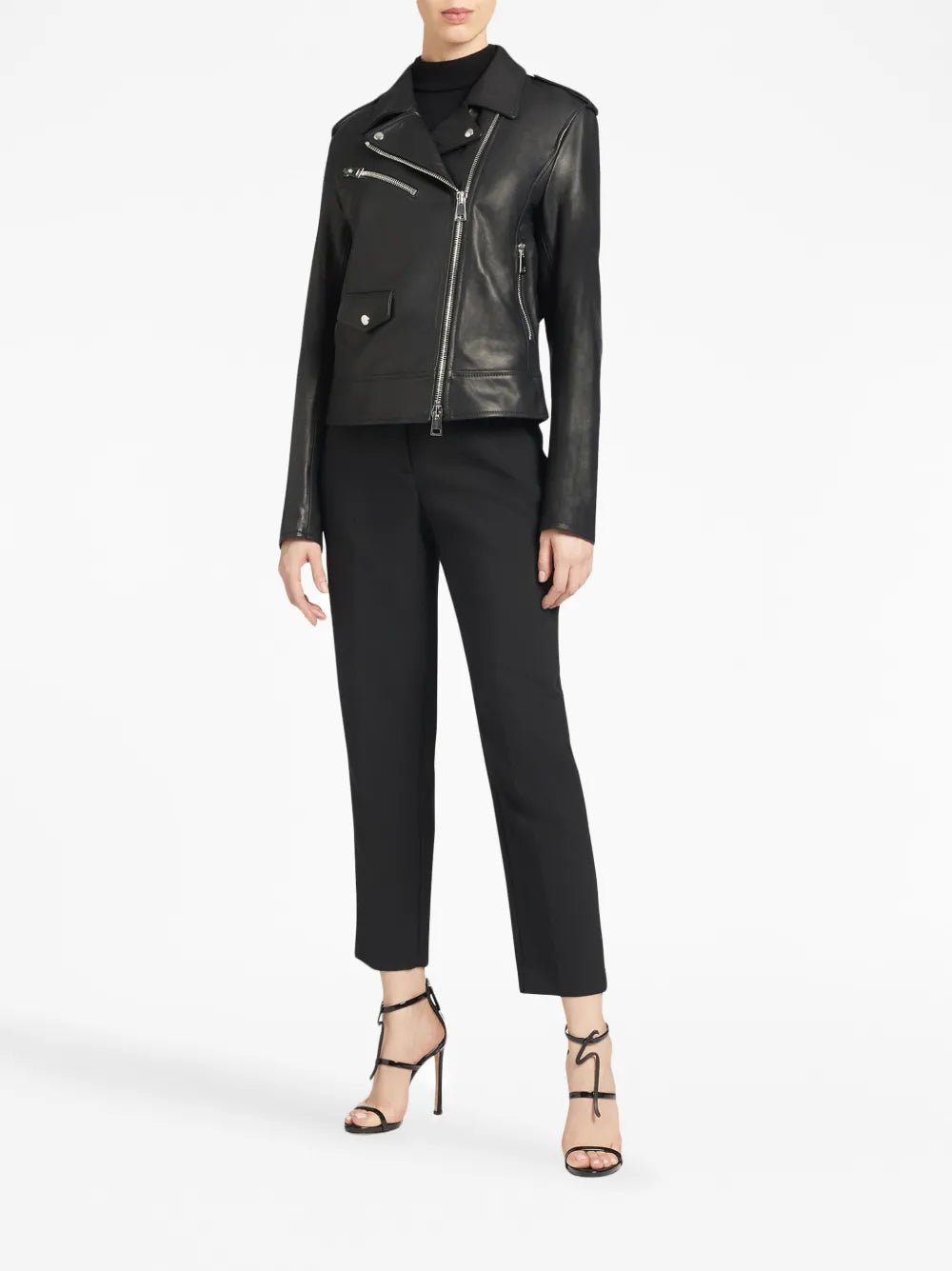 Amelia Notched-Lapels Biker Jacket