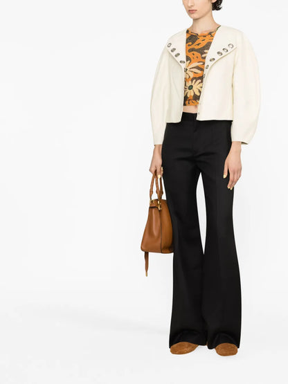 Flared Silk Trousers