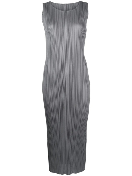 Sleeveless Pleated Midi Dress