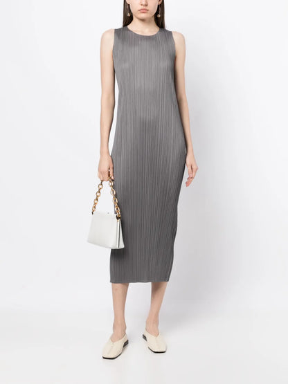 Sleeveless Pleated Midi Dress