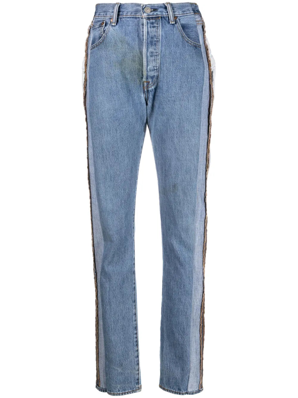 Exposed-Seams Slim-Fit Jeans