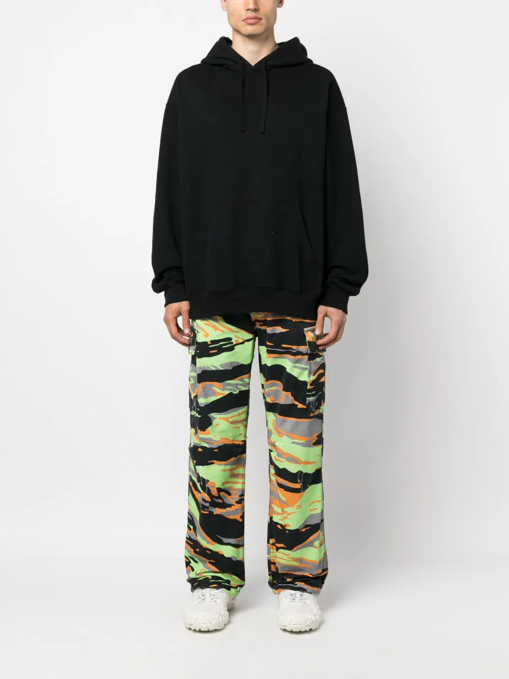 Graphic-Print Cargo Trousers