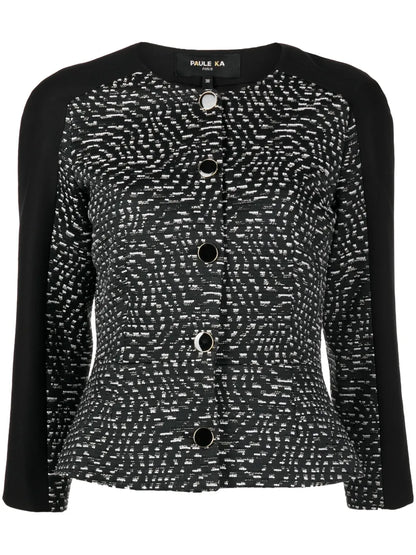 Panelled-Design Tweed Jacket