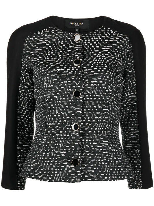Panelled-Design Tweed Jacket