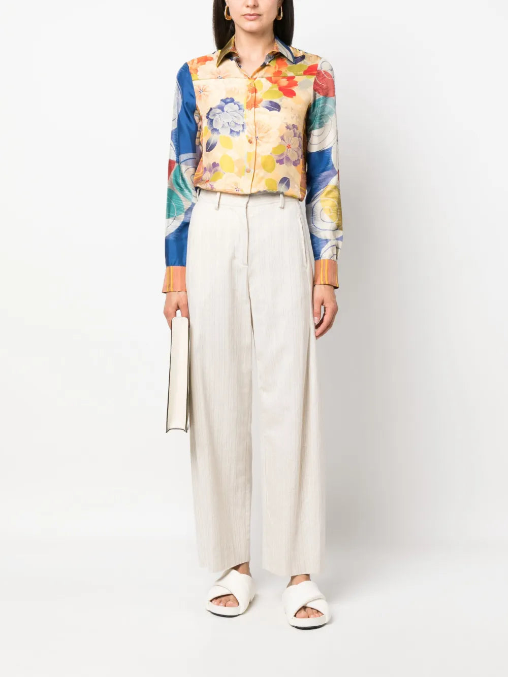 Floral-Print Silk Shirt
