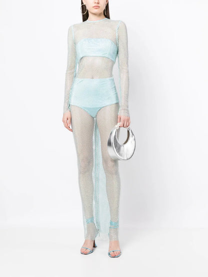 Webb Crystal-Embellished Mesh Dress