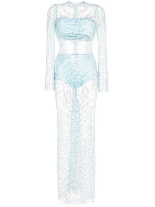 Webb Crystal-Embellished Mesh Dress