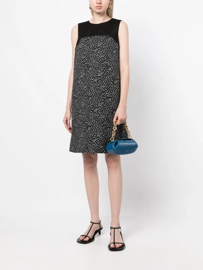 Panelled-Design Tweed Dress