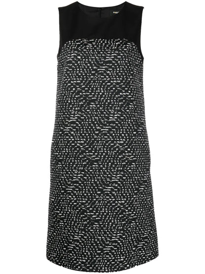 Panelled-Design Tweed Dress
