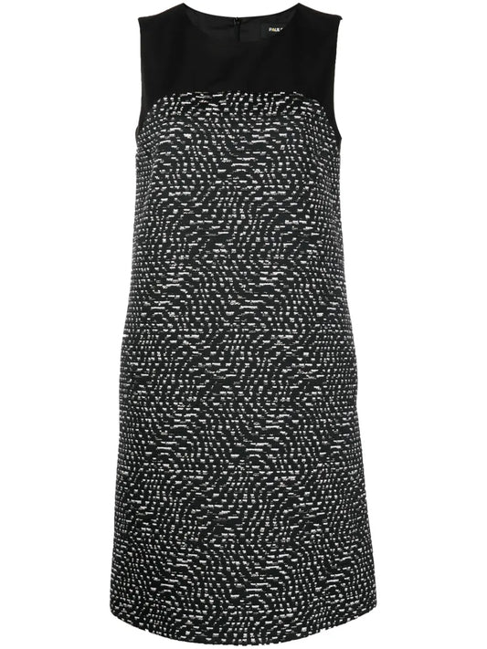 Panelled-Design Tweed Dress
