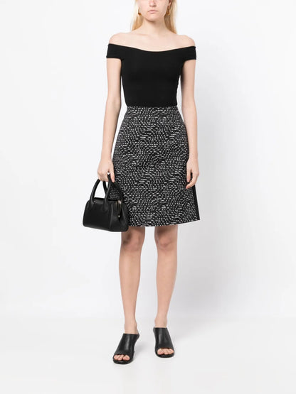 High-Waisted Tweed Skirt