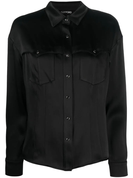 Western-Style Satin Shirt