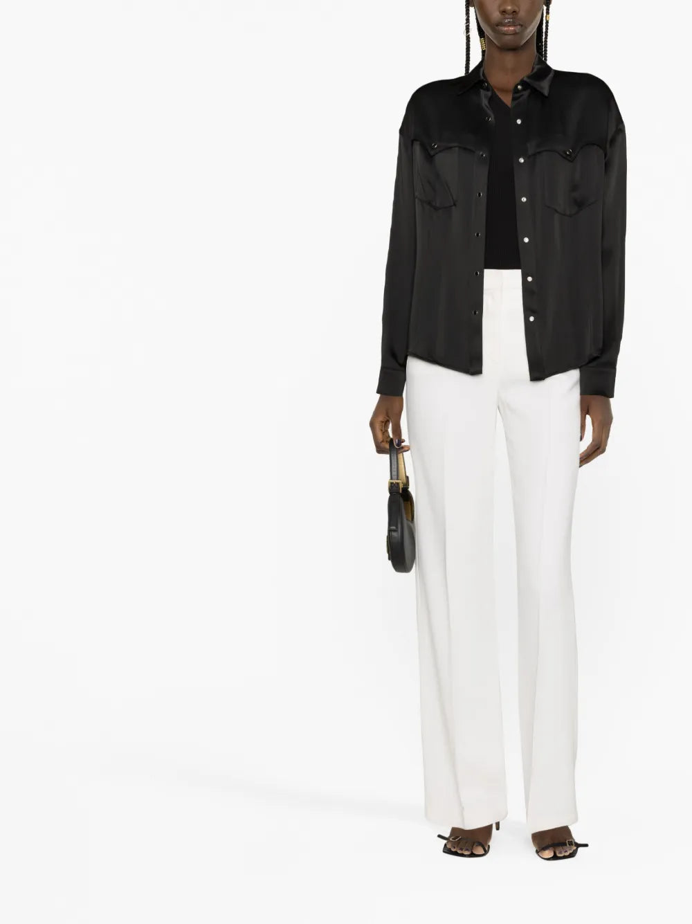 Western-Style Satin Shirt