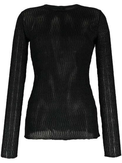 Textured-Finish Silk Top