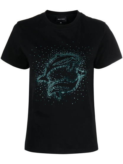 Rhinestone-Embellished Dolphin T-Shirt