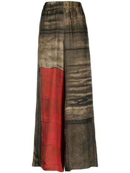 Printed Wide-Leg Trousers