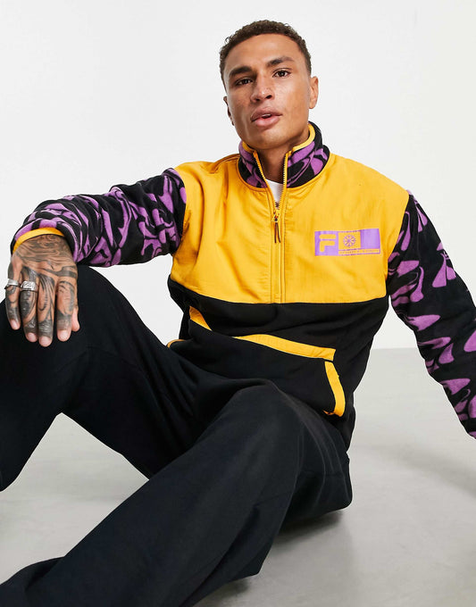 Half Zip Colour Blocked Fleece