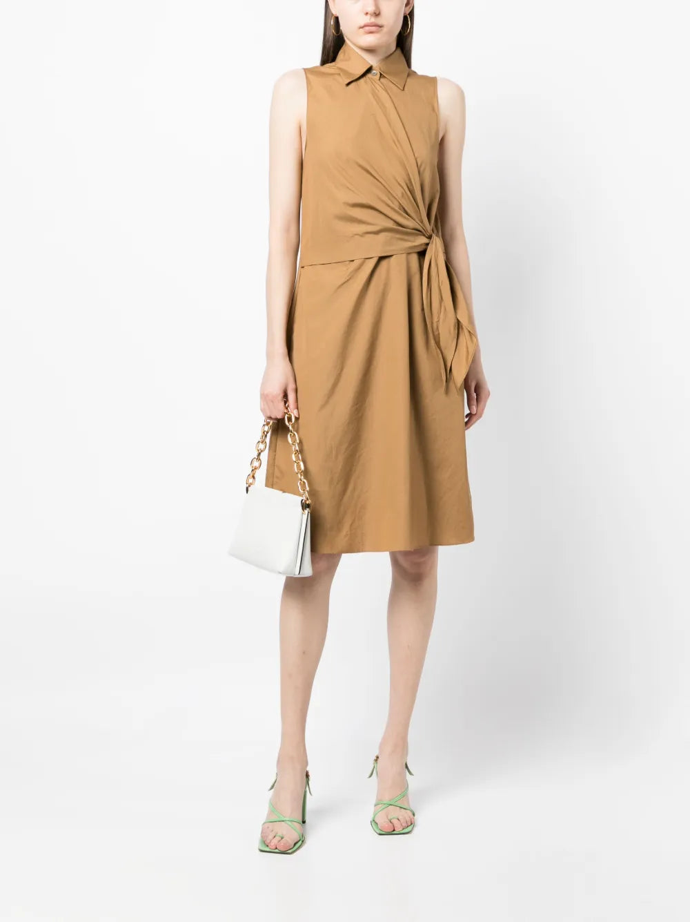Sleeveless Cotton Shirt Dress