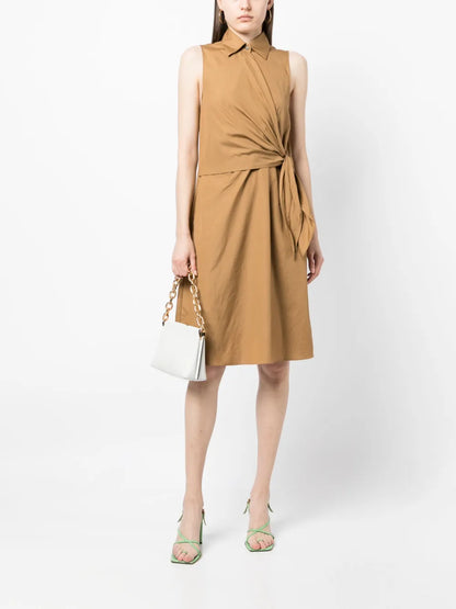 Sleeveless Cotton Shirt Dress