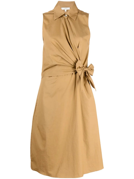 Sleeveless Cotton Shirt Dress