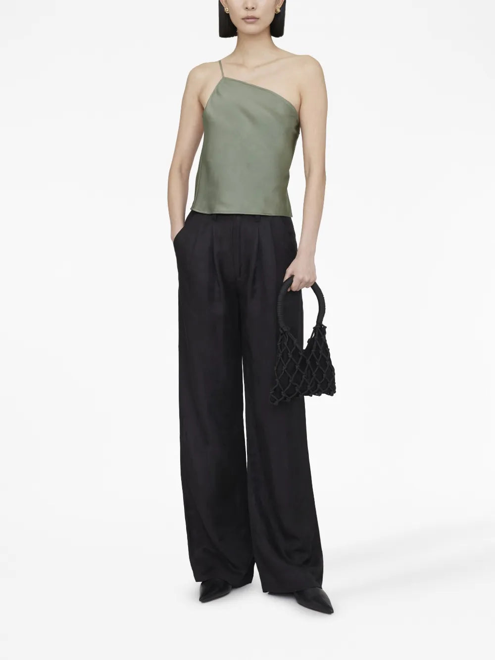 One-Shoulder Silk Top
